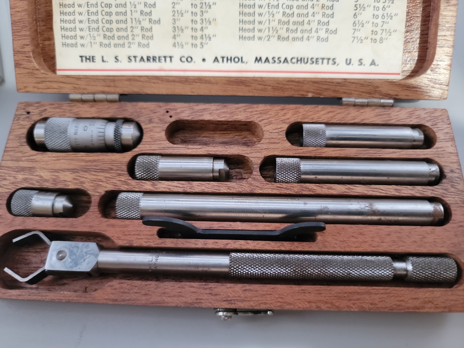 Starrett No. 823A - Inside Micrometer 1 1/2" to 8"