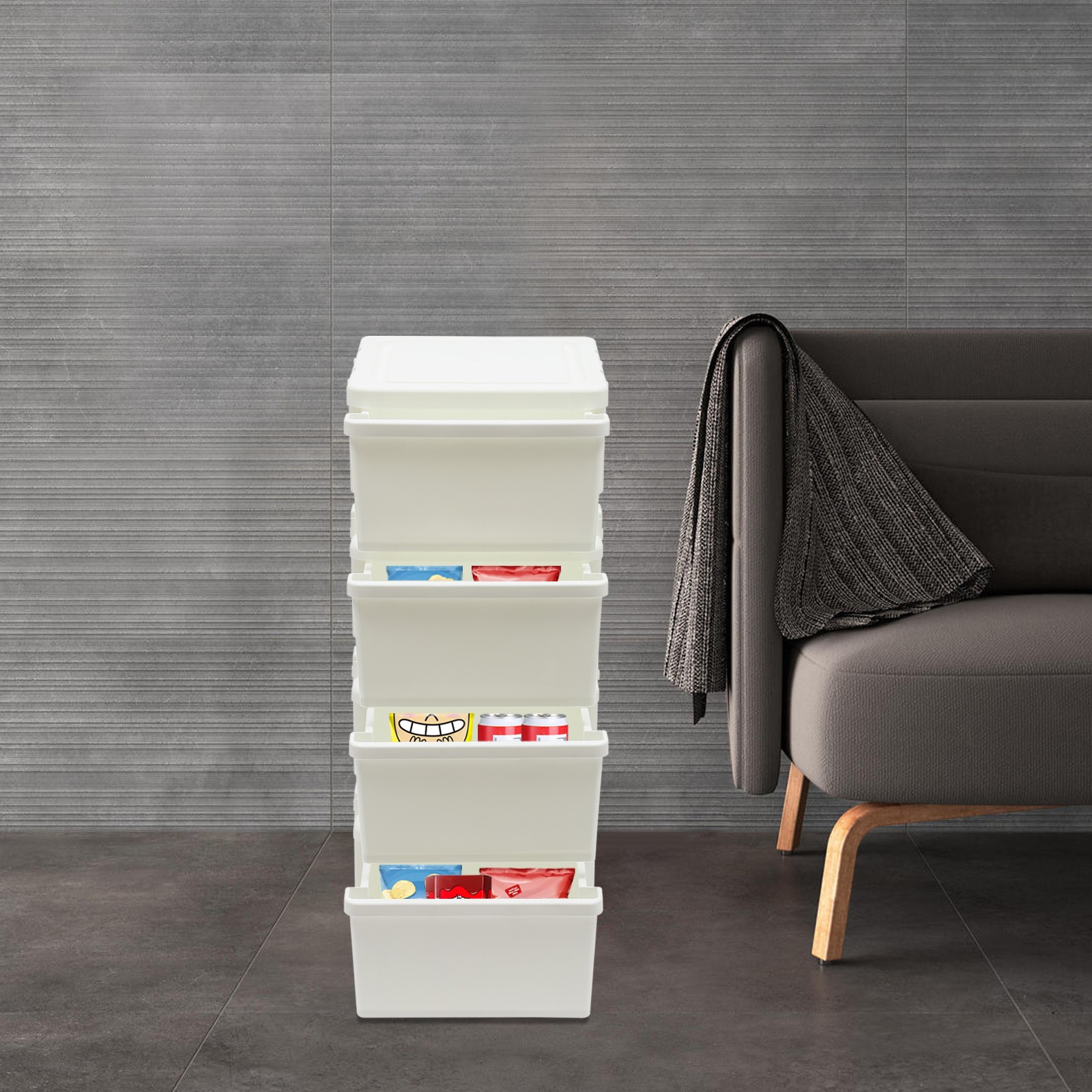 87.8cm(H) Document Storage Box Movable Office File Drawer Organizer W/ 4 Drawers