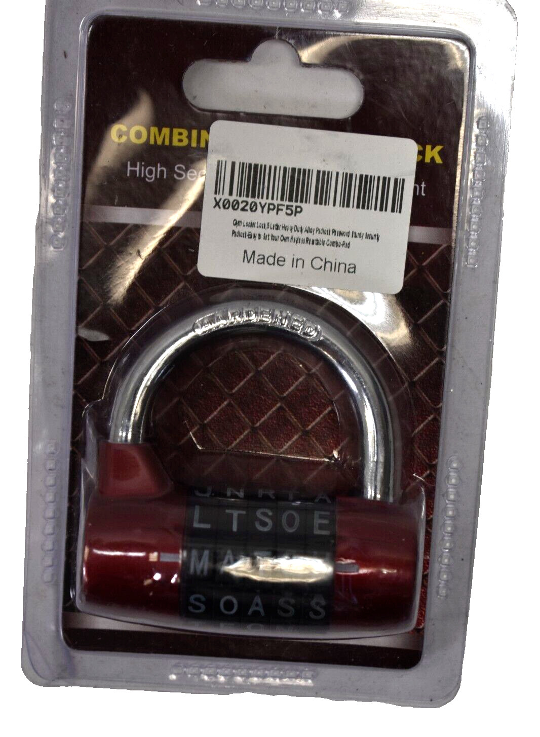 Cluckyu Combination Lock Heavy Duty Padlock Password Sturdy Resettable Red