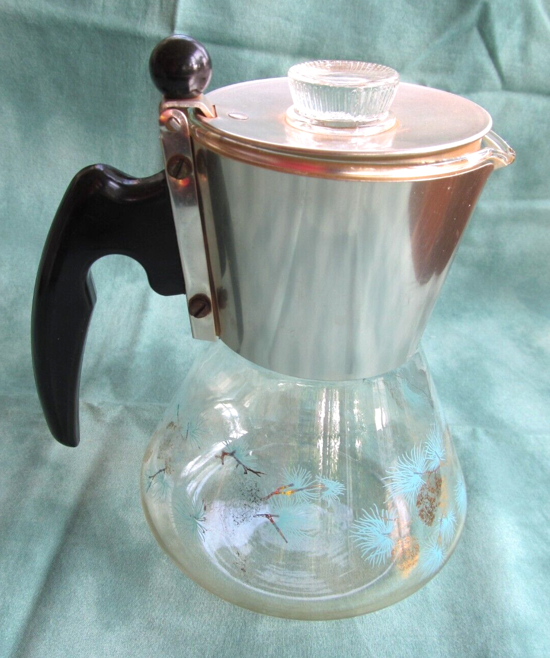 Vintage Glass Pine Cone Coffee Pot
