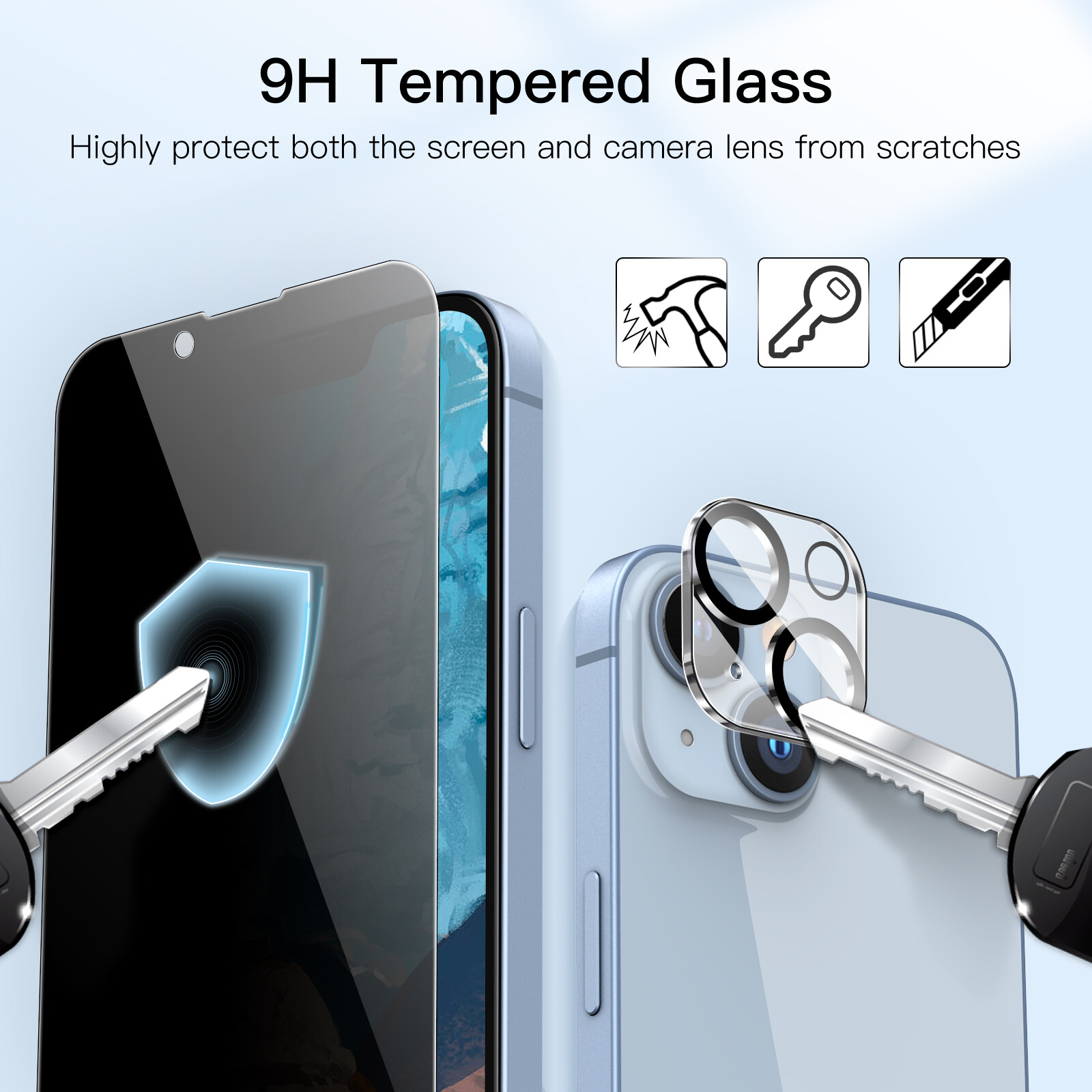 JETech Privacy Screen Protector for iPhone 14 6.1-In with Camera Lens Protector