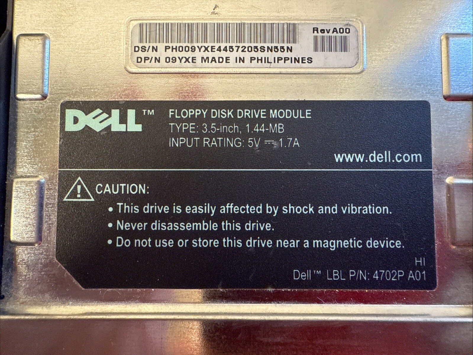 Dell Floppy Disk Module 4702P A01 for CD-DVD Laptop Drive Bay With Case