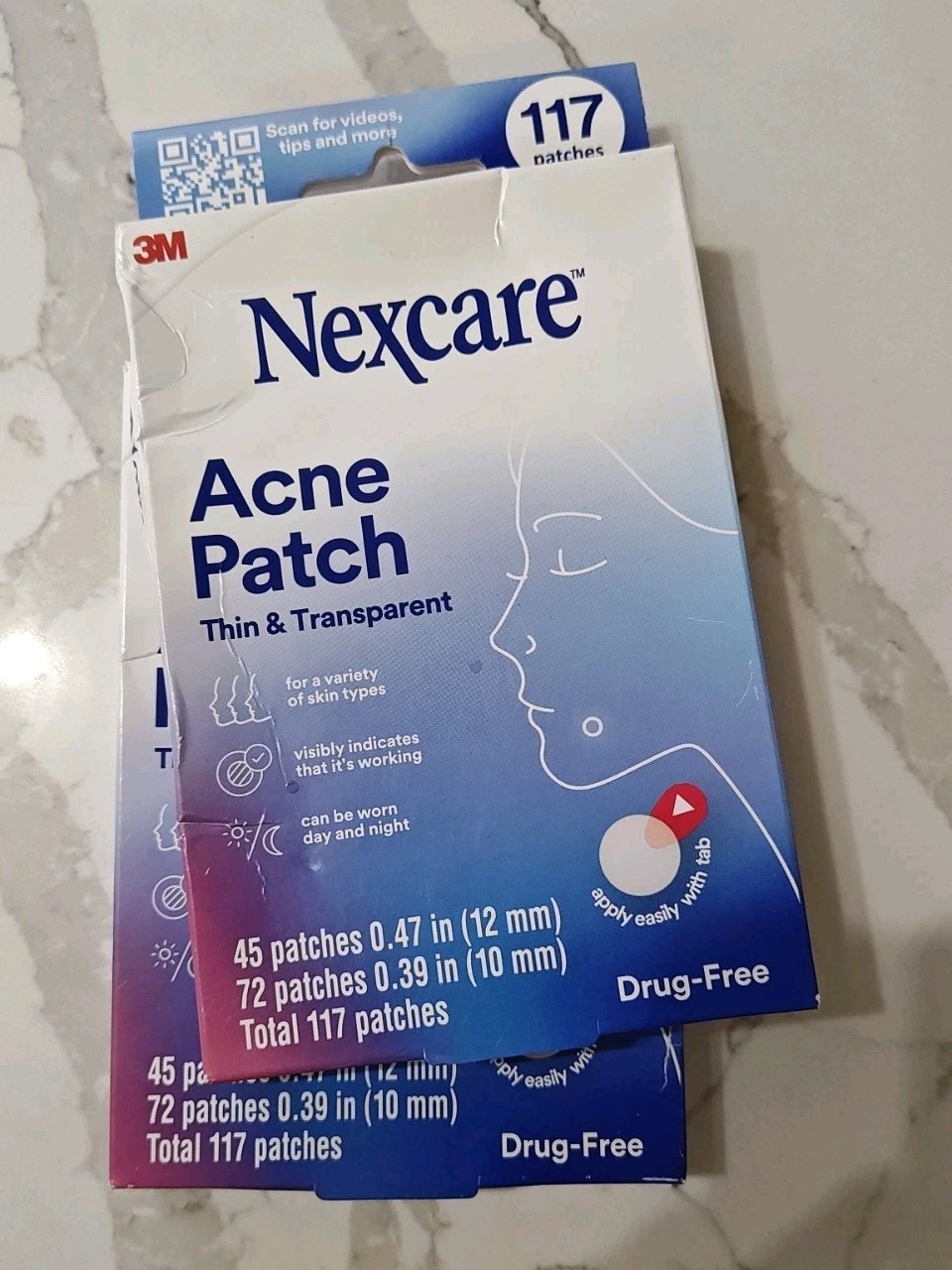 Nexcare Acne Patch Thin & Transparent Assorted Sizes 117 count x 2 Boxes
