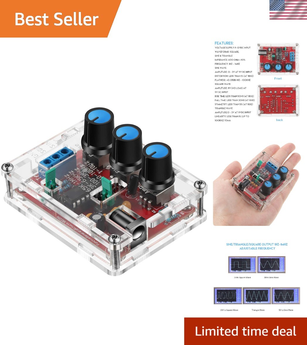 Compact DIY Signal Generator Kit - XR2206 Module with Low Distortion Performance
