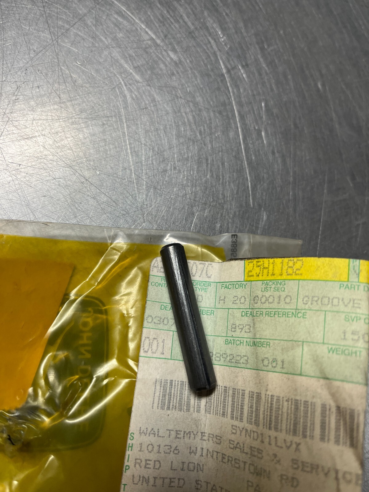 25H1182 Genuine OEM John Deere Groove PIN