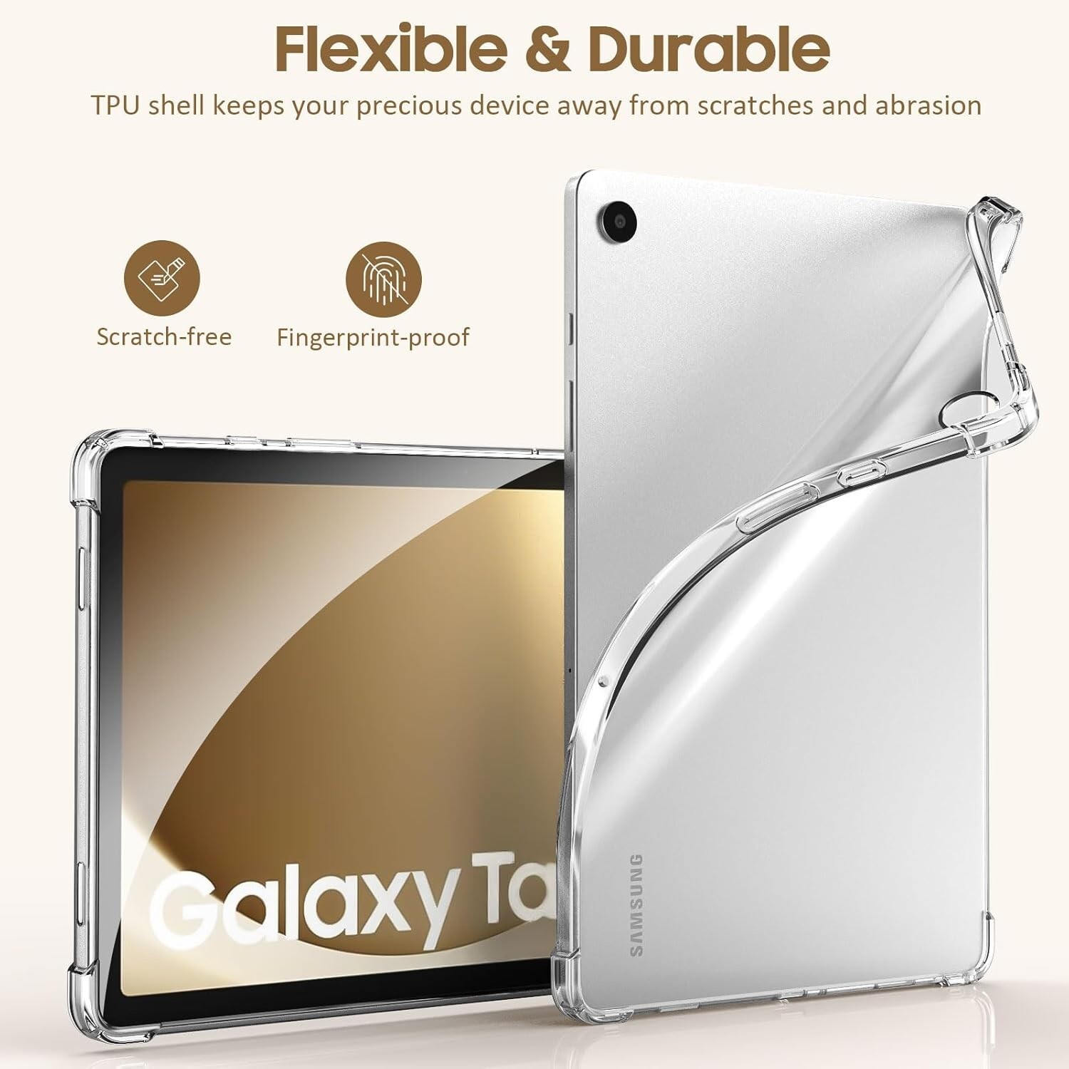 For Samsung Galaxy Tab A9 Plus Tablet Clear Case Soft TPU Cover Screen Protector