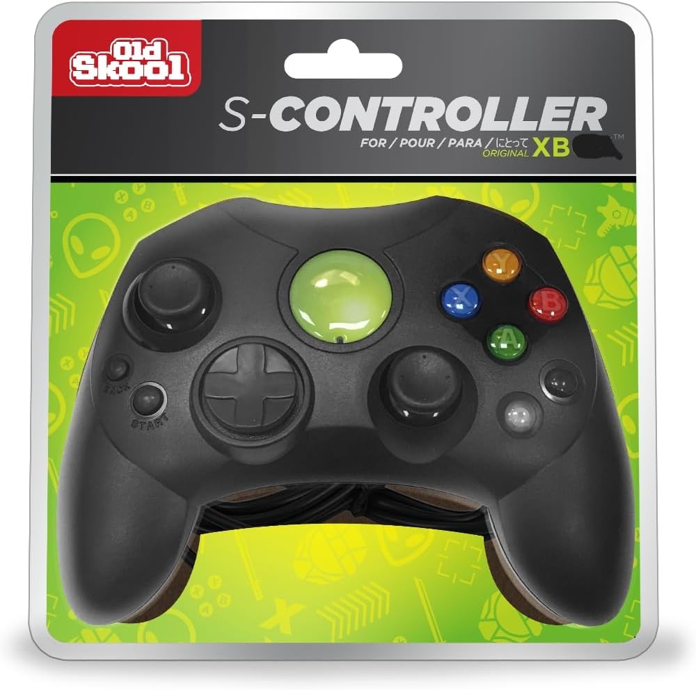 Old Skool compatible with Xbox Controller S-Type Wired Game Pad - Black