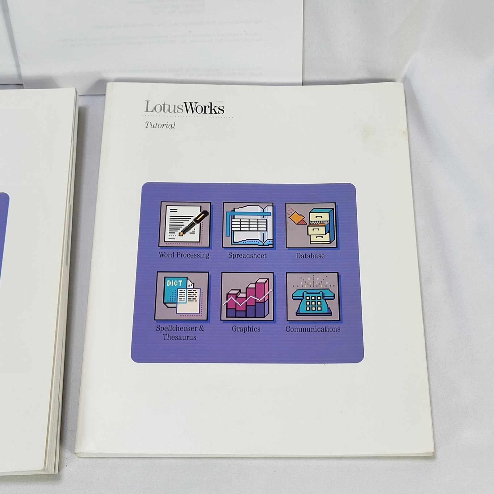 VTG 1990 Lotus Works Tutorial Reference Financial Worksheet User Guide Books