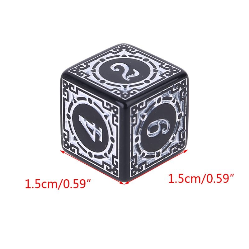 10 Pcs Acrylic 6 Sided Square Edged Dices for Table Game, Classroom Teaching