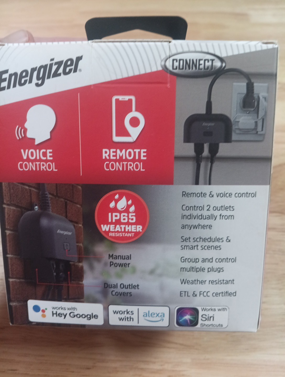 Energizer Smart WiFi Outdoor Plug 2 Individually Controlled Outlets New
