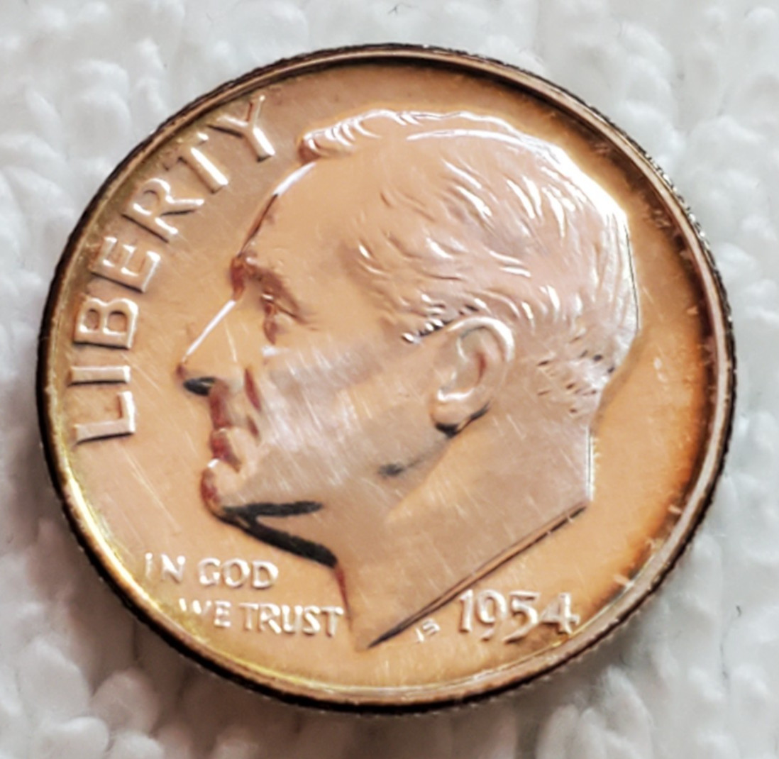 1954-P Proof Toned Roosevelt Dime [90% Silver] Uncirculated
