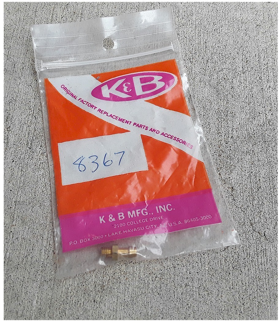 Vintage K&B Engine 8367 Water / Pressure Fitting (1) 10/32 Thread OB IB Marine