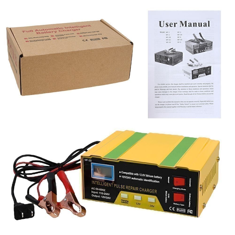 Heavy Duty 400A Car Battery Charger 12V/24V Smart Automatic Pulse Repair Trickle