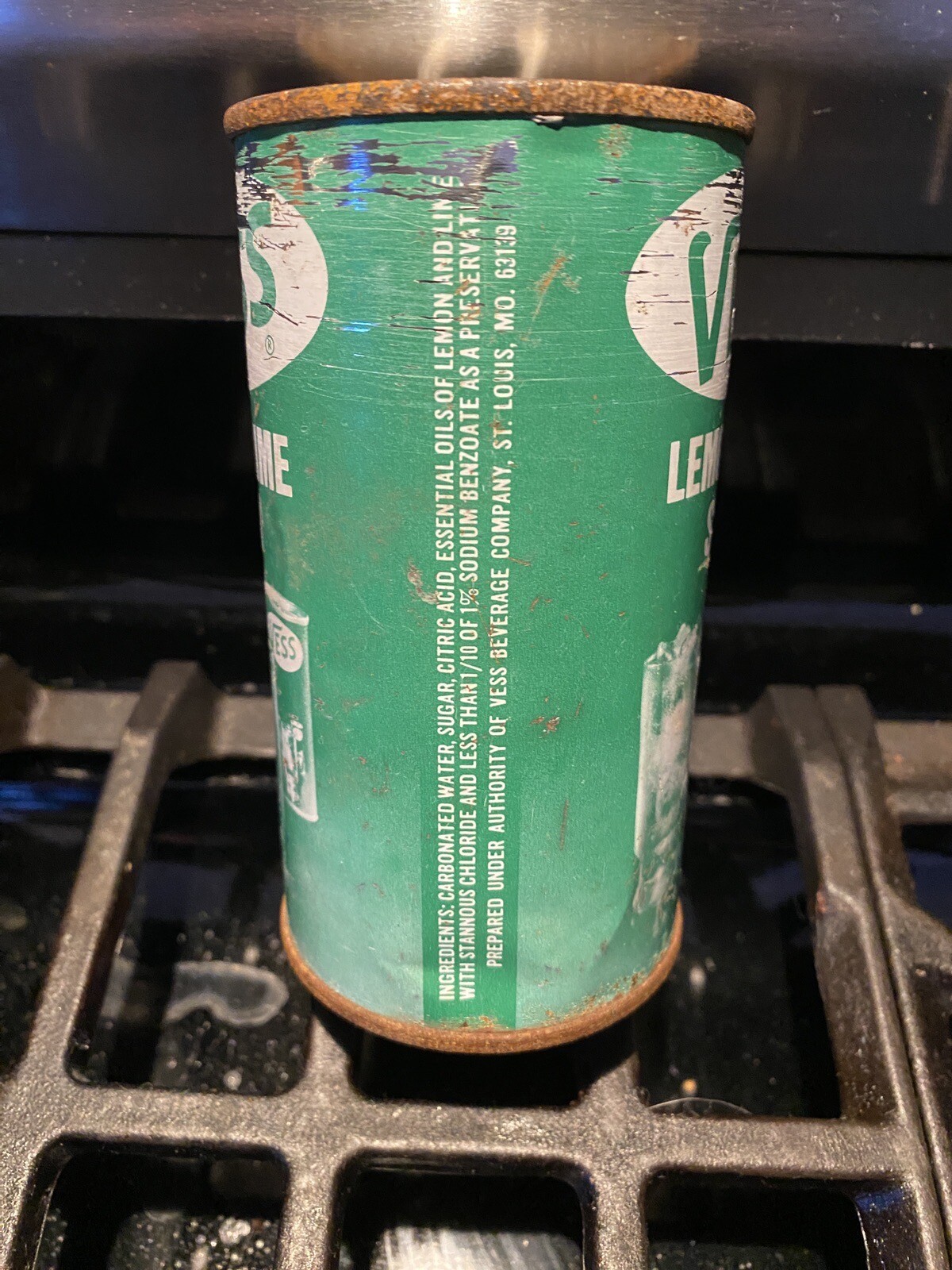 VESS JUICE TOP S/S LEMON 🍋 LIME SODA 🥤CAN ELUSIVE EXAMPLE 1967