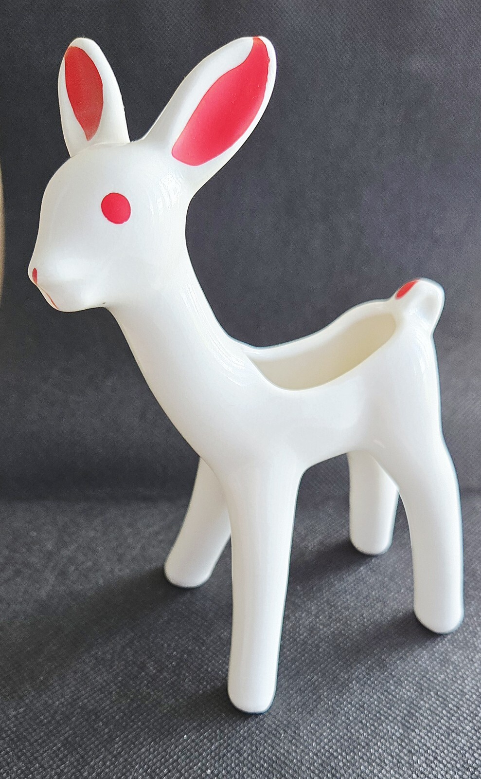Cute 1950s Ceramic Deer Planter Decoration 6" Tall