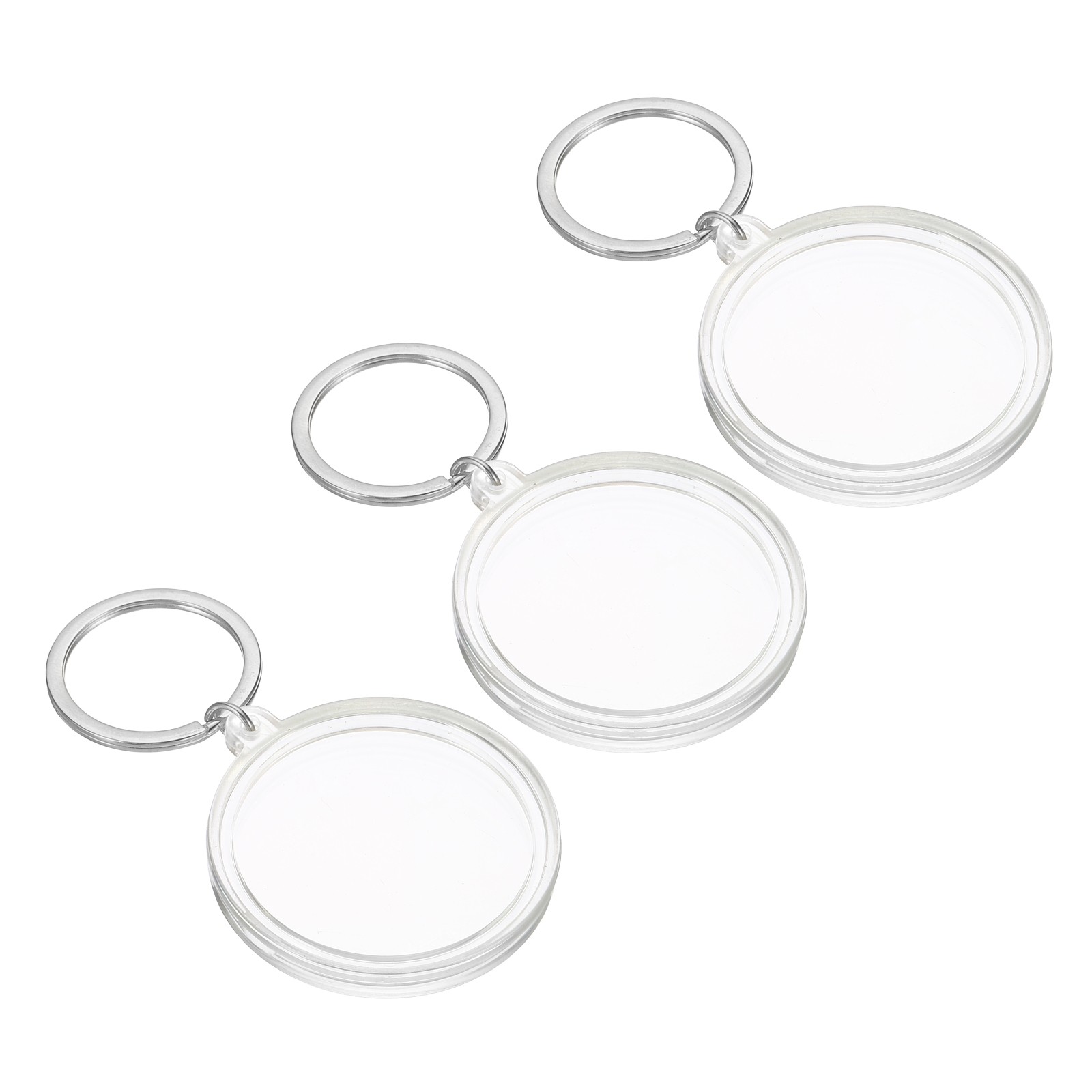 Plastic Coin Holder Keychain, Coin Case with Key Ring for Coins, Silver 3pcs