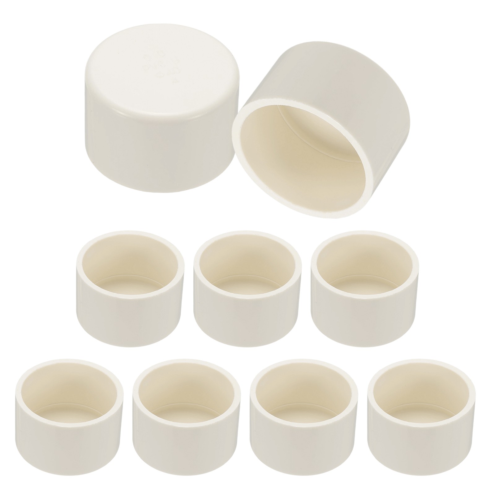 9 Pack 1.6" Diameter PVC Pipe End Cover Cap Fittings for Furniture Garden, White