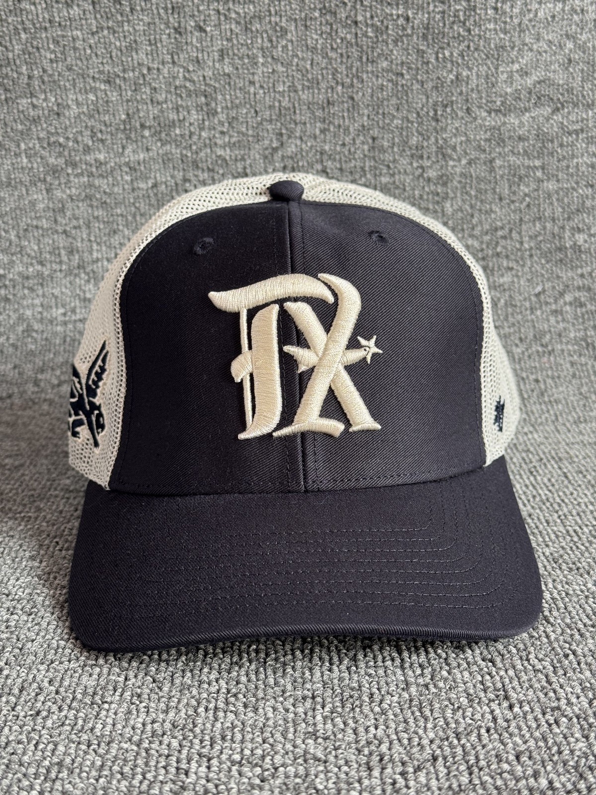 YY Texas Rangers Trucker Snapback Navy Cream One Size MLB Hat