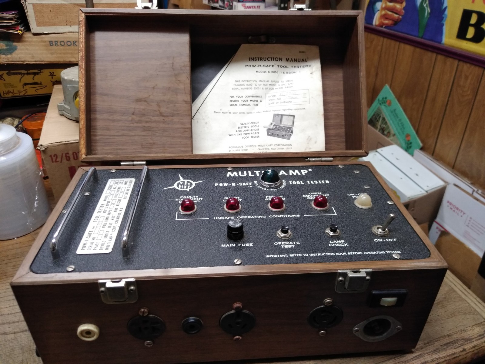 Vtg Multi Amp Pow-R-Safe Tool Tester #B 2500 Safety Check Power Tools Appliances