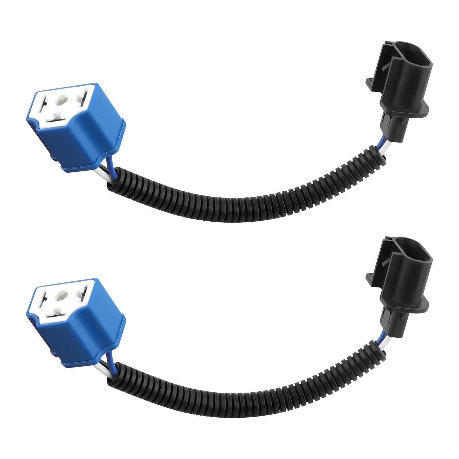 2PCS 7 Inch LED Headlight Connector Pigtail,H13 to 8.07*1.06*0.79 inch, Black