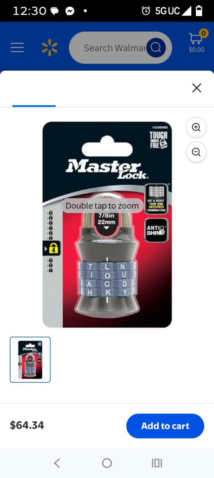 Master Lock 1535DWD Resettable Word/Letter Combination Padlock, Metal, Steel