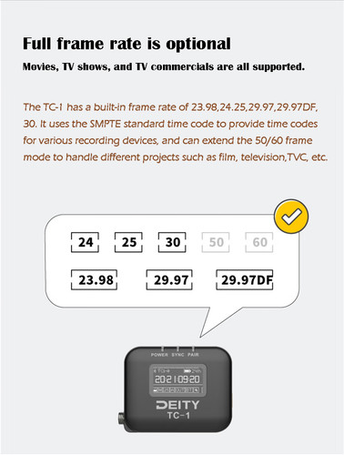 DEITY TC-1 Wireless Timecode Box Generator for Microphone & Video Recording