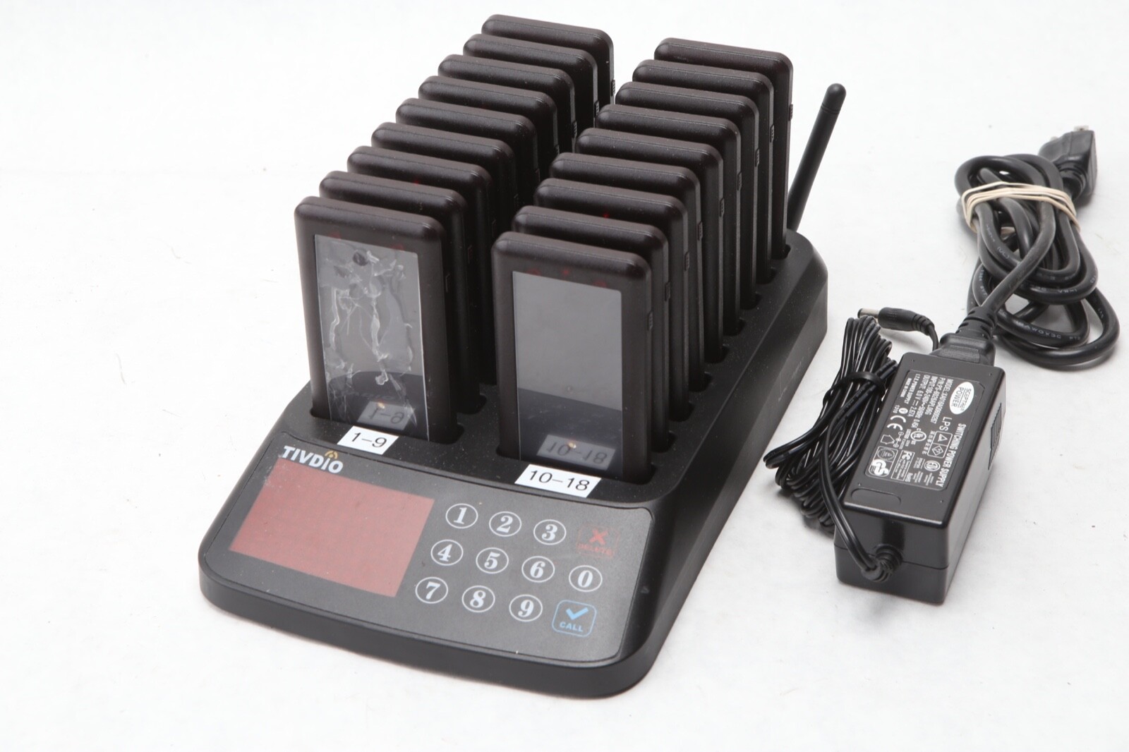 Tivdio Restaurant 18 Pager System Buzzers Wireless Calling Guest Food Cart T23