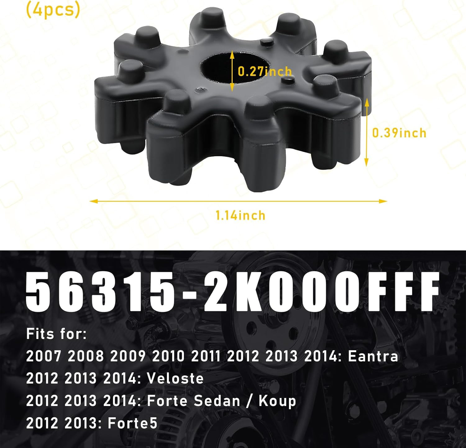 4 PCS Flexible Steering Coupler Replacement, Auto Power Steering Machine Colu...