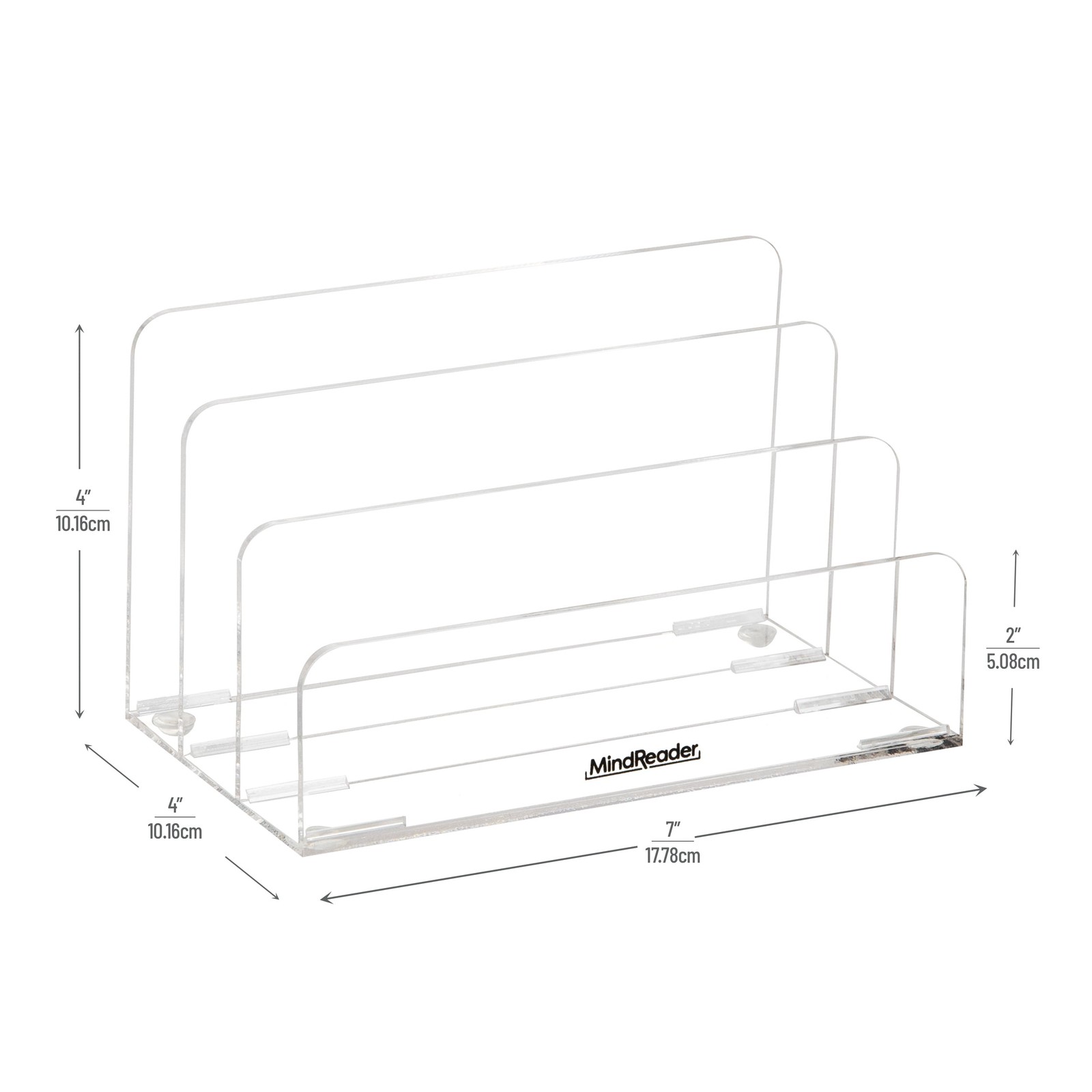 3-Tier Mail Sorter Desktop Organizer Mail Organizer Modern Office Acrylic Clear