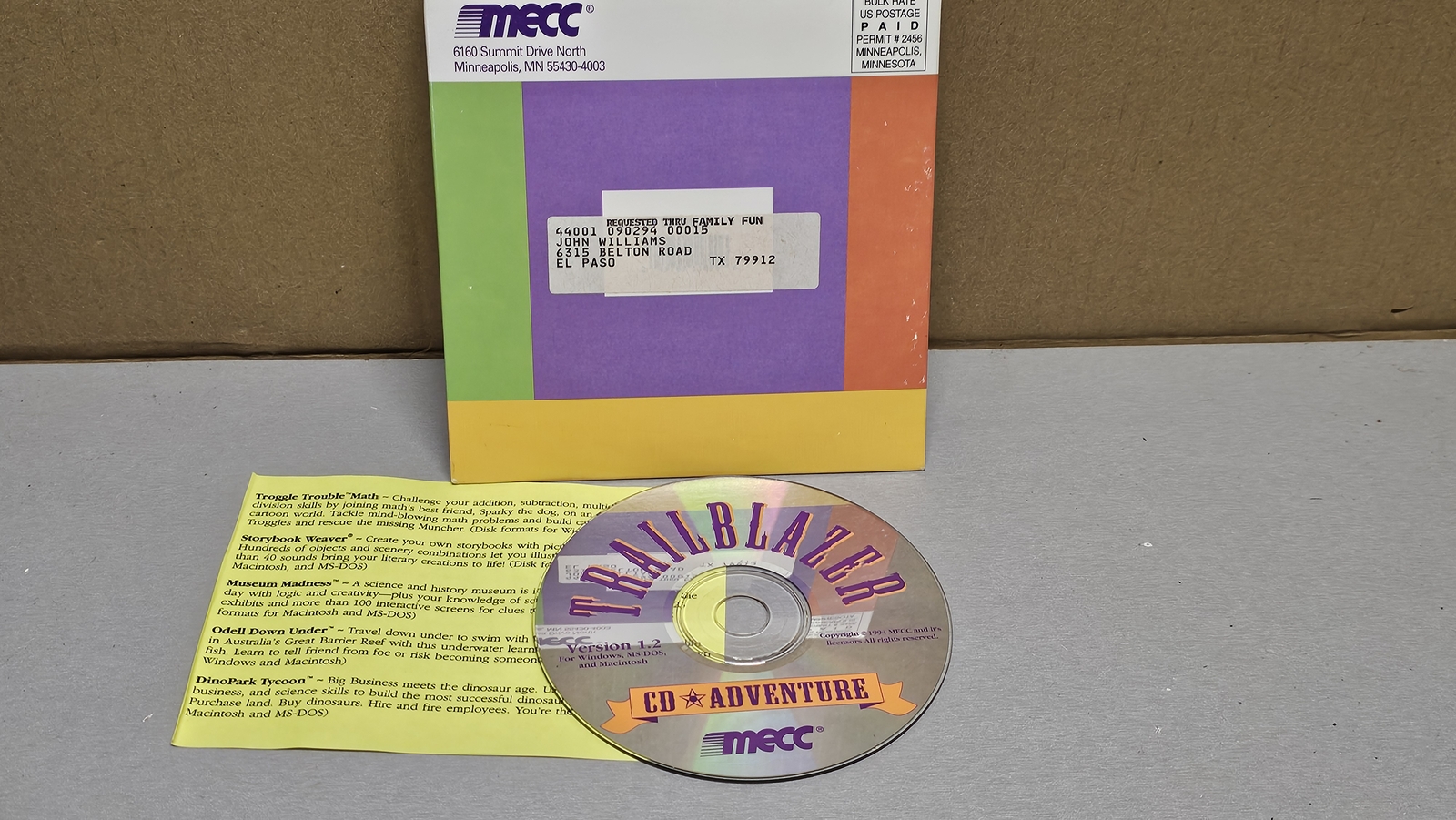 Mecc TrailBlazer V1.2 CD Adventure (Windows, Mac, DOS)