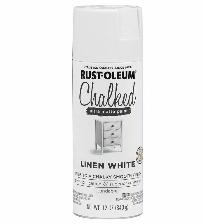 Rust-Oleum 302591 Chalked Spray Paint, 12 oz, Linen White