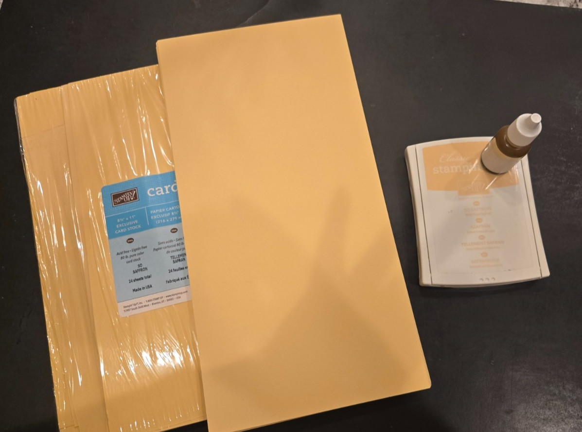 SO SAFFRON Cardstock 8 1/2 X 11 & 6X12, Inkpad & Refill, STAMPIN' UP RETIRED