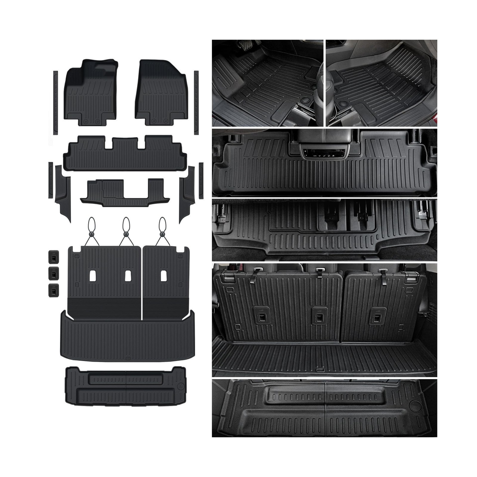 Floor Mats Cargo Mat Set for 2022-2025 Nissan Pathfinder 7/8 Seats Car Mat Ac...