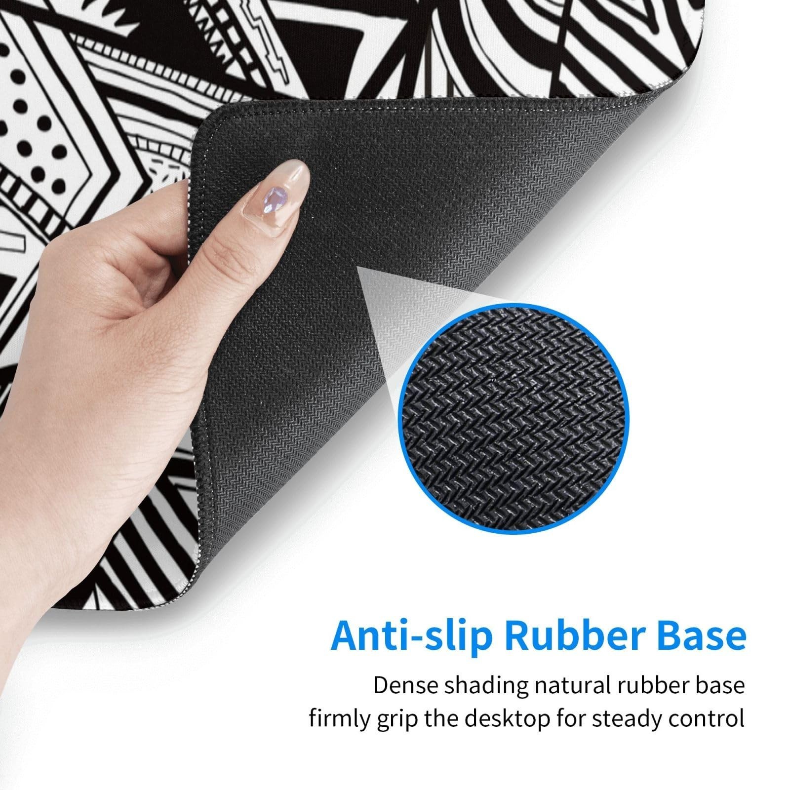 Gaming Mouse Pad, Large Non-Slip Rubber Base Mousepad, Keyboard Mouse Mat, De...