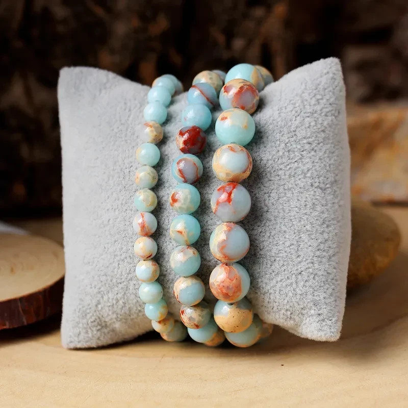 BEAUTIFUL SHOUSHAN STONE THREE SEPARATE LAYER WRISTBAND BRACELETS