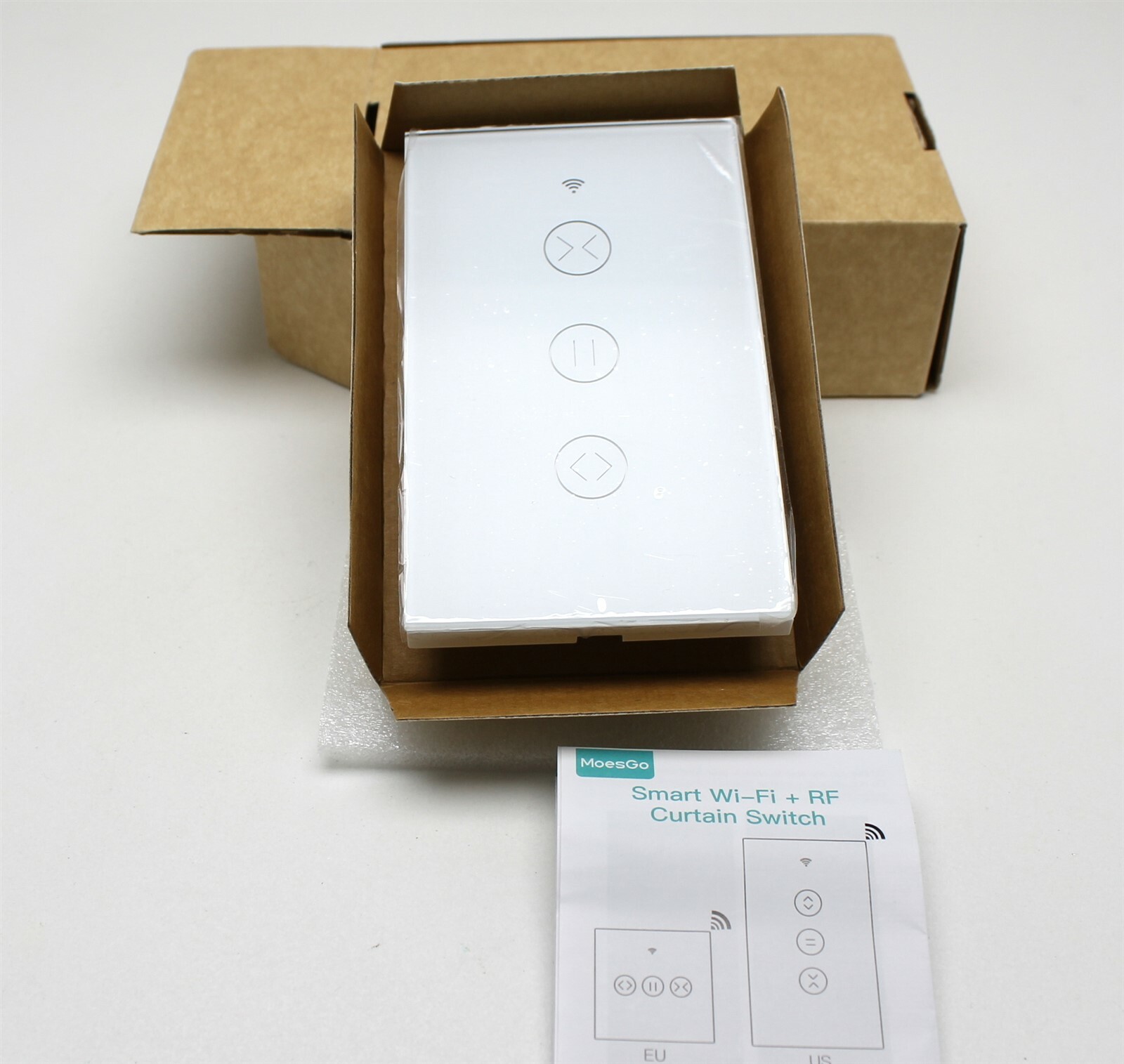 Moesgo Wi-Fi + RF Smart Switch 3 Gang/Black Works With Alexa & Google Assistant