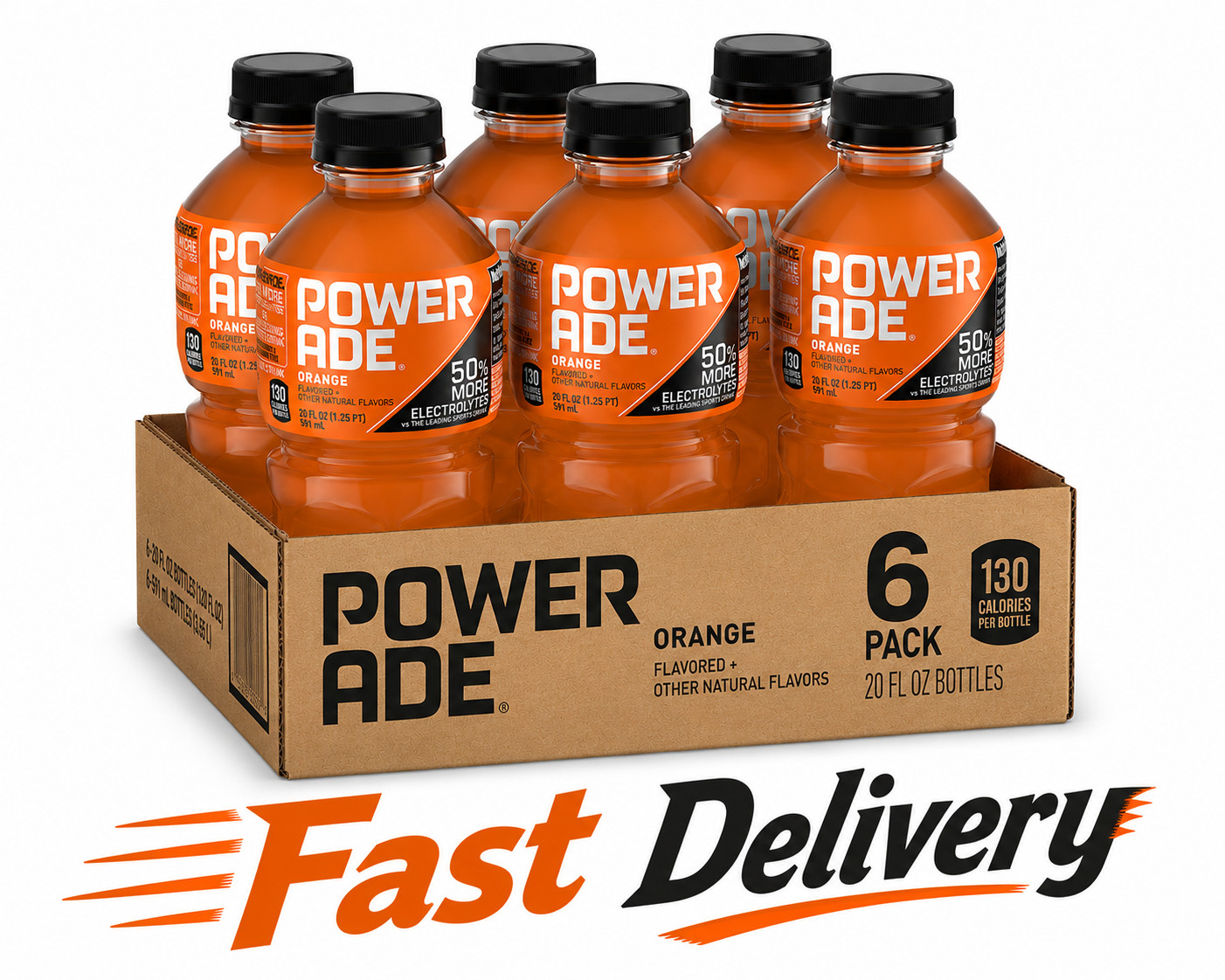 Powerade Orange Sports Drink Multipack Bottles - 20 fl oz (Pack of 6)