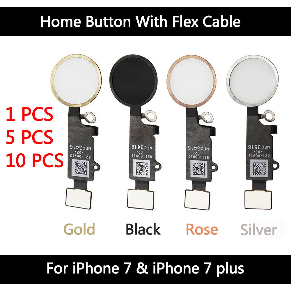 LOT 10 x 5 x Home Button Flex Cable  Replacement Assembly For iPhone 7 & 7 Plus
