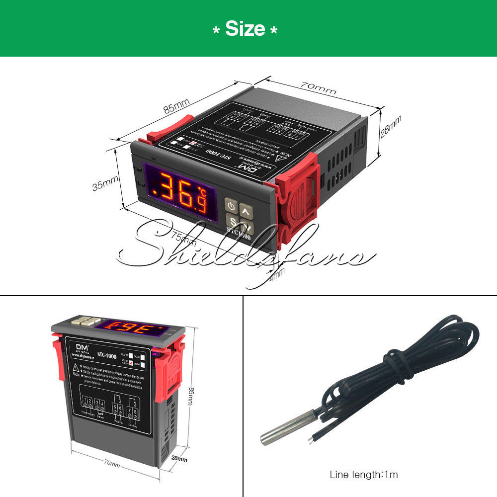 110-220V Digital Temperature Controller Temp Sensor Thermostat Control STC-1000