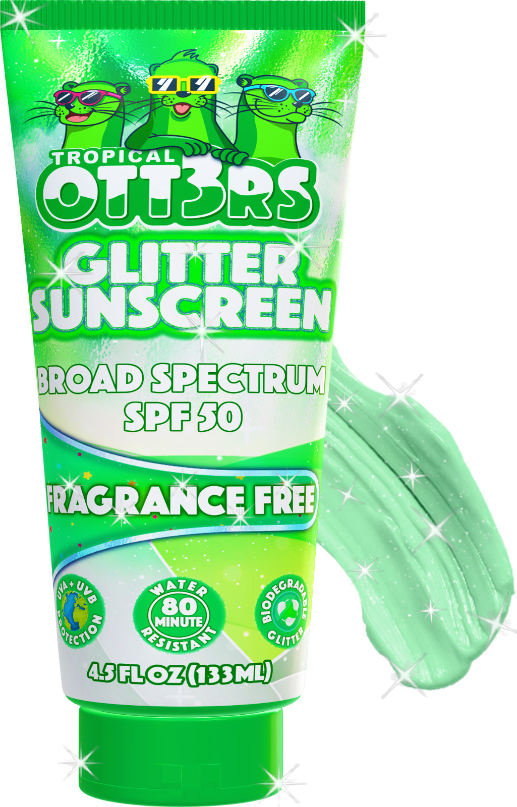 Glitter Sunscreen SPF 50 - Sparkle & Shimmer Sunscreen, Colored Sunscreen, 4.5oz