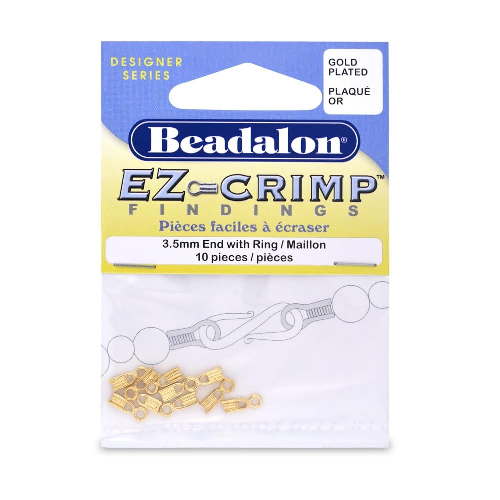 Beadalon EZ-Crimp End Gold .020in 10pc
