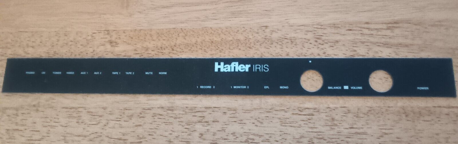 NOS HAFLER IRIS Preamplifier FRONT PANEL LABEL