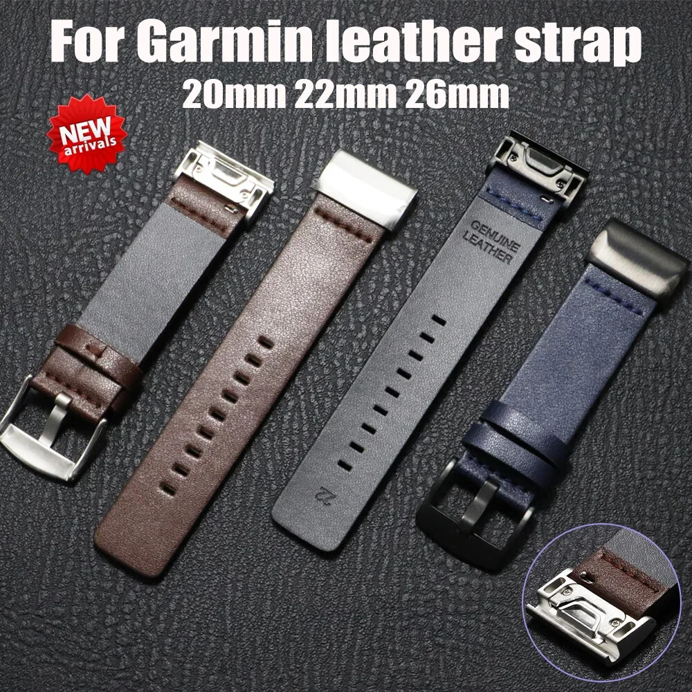 20 22 26mm Genuine Leather Band For Garmin Fenix 7 7S 7X 6S 6X 6 5X 5 Wriststrap
