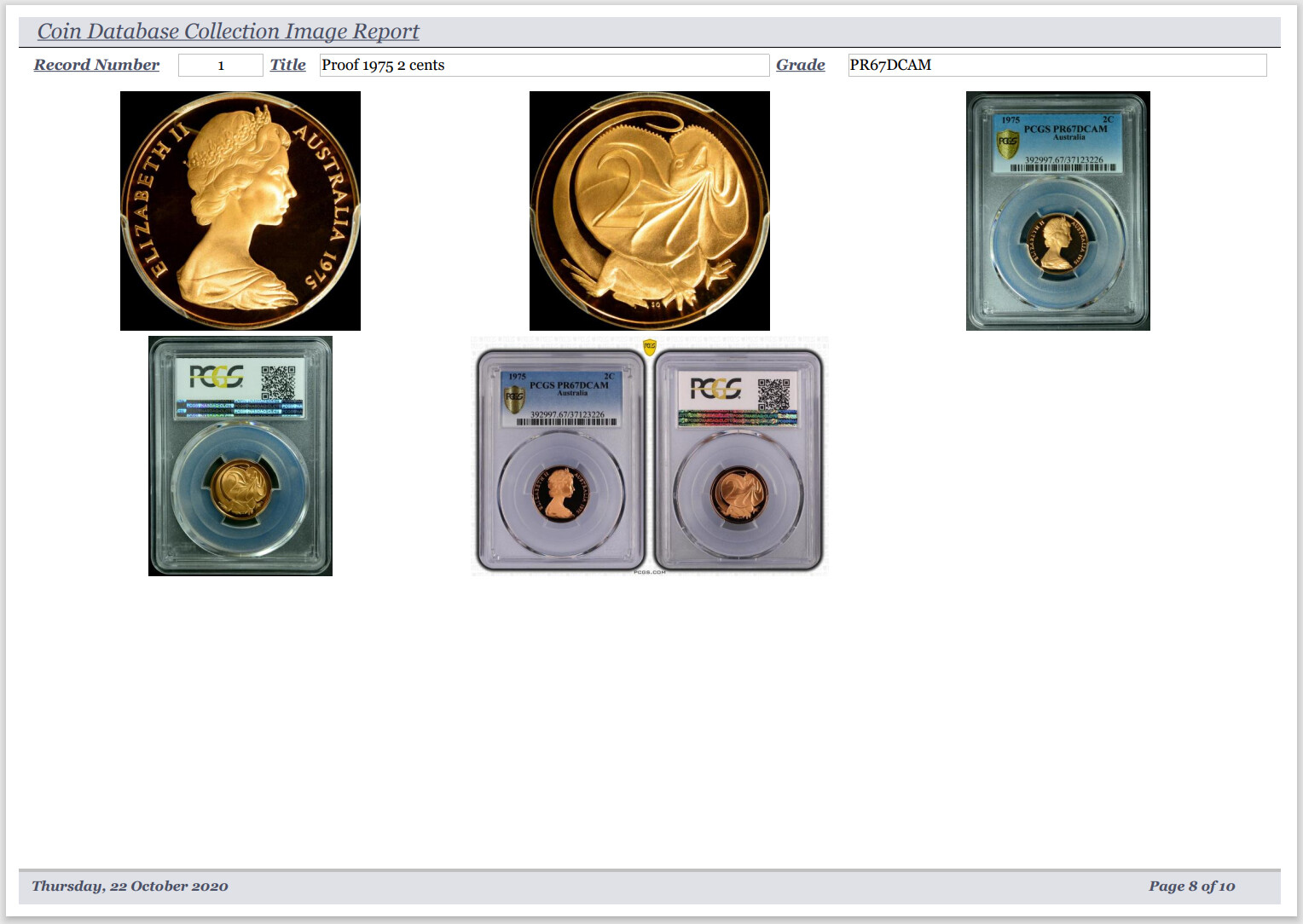 Coin Collector Database Professional Software to suit Windows CDROM