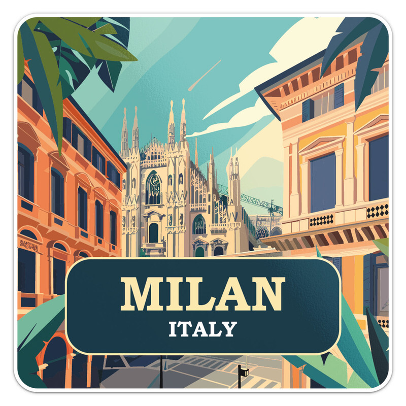 Italy Milan City Vinyl Decal Waterproof Car Bumper Sticker