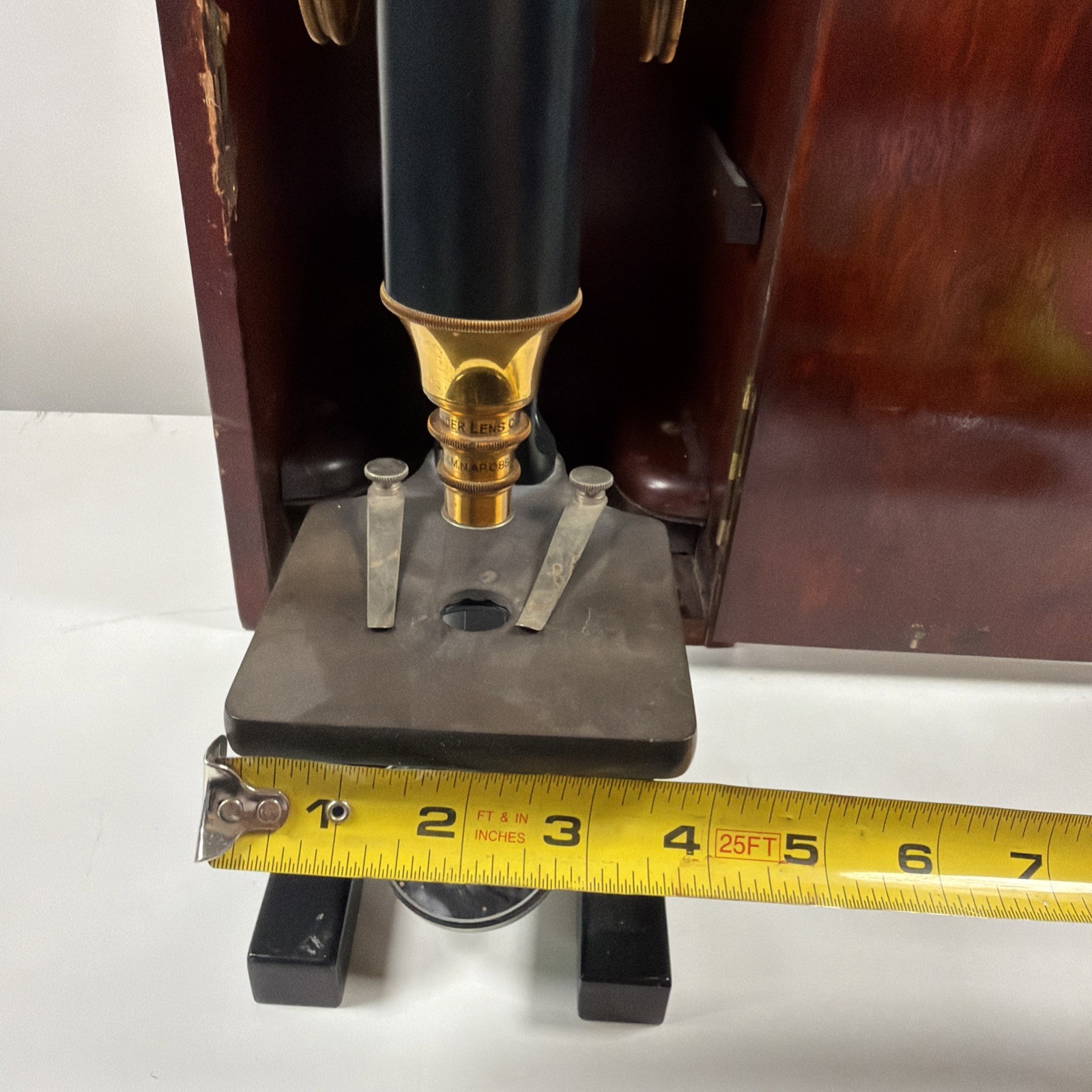 Antique Bausch & Lomb Cast Iron & Brass Scientific Laboratory Microscope