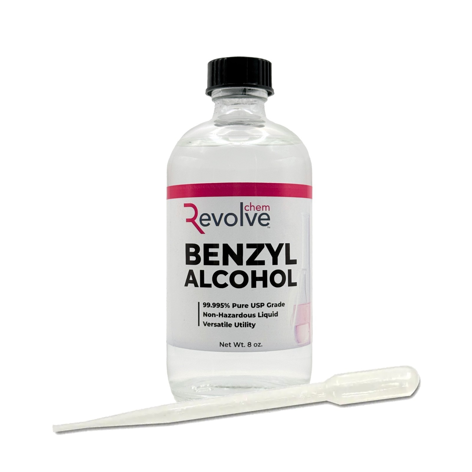 BENZYL ALCOHOL 8 oz. USP Grade in Sterile Glass Bottle w/ Pipette