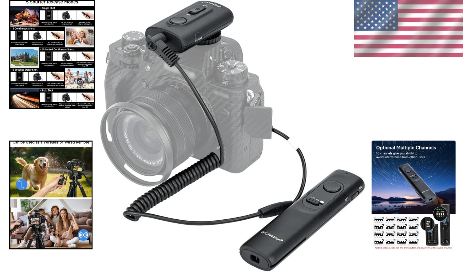 164' Wireless Shutter Release for Olympus OM-1 Mark II, E-M1X - Ergonomic Remote