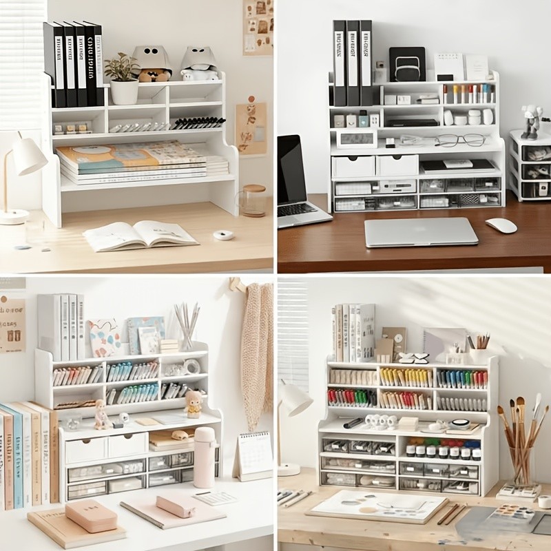 Multifunctional Desktop Organizer Shelf, Office Display And Storage Rack