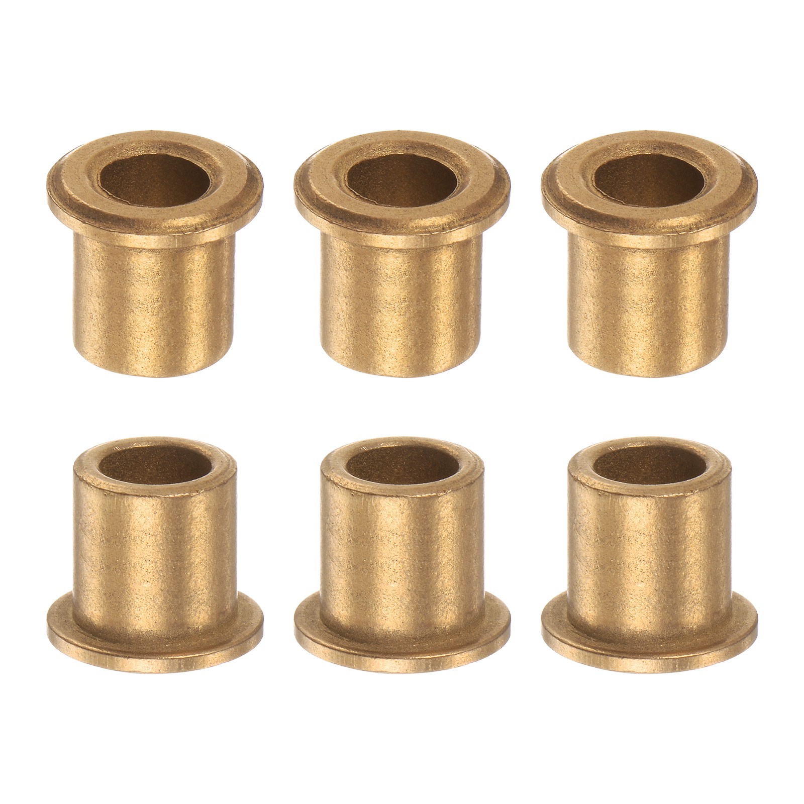 6pcs Flange Bearing Sleeve 8mm x 12mm x 15mm Bronze Self Lubricating Bushings
